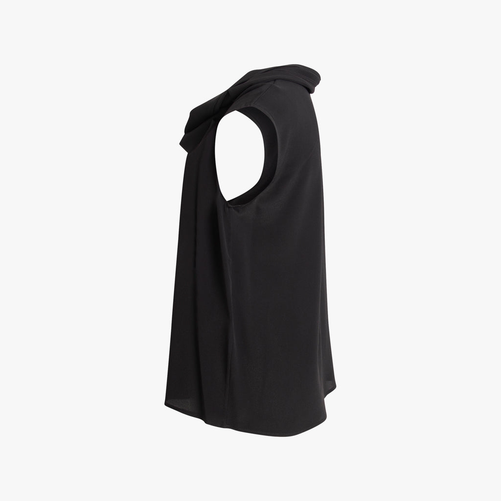 Blusentop mit Schal | schwarz