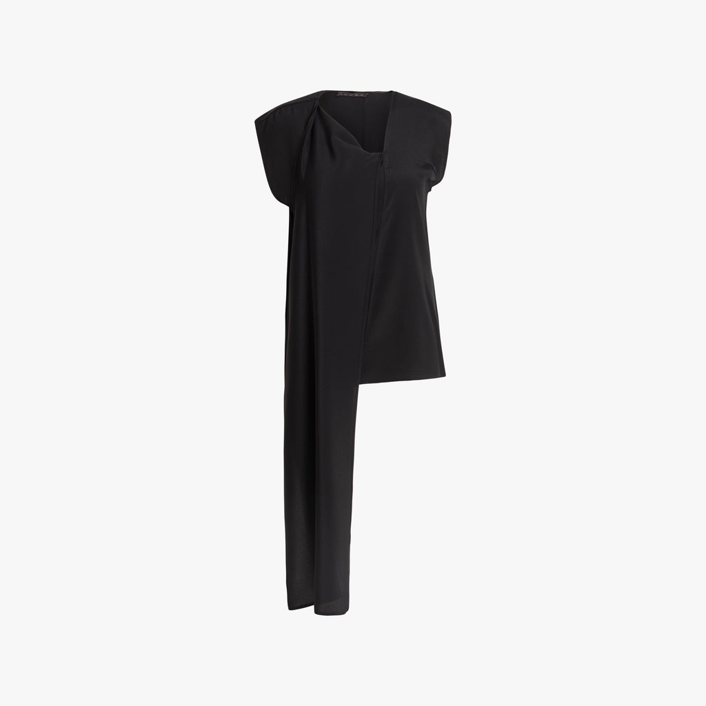 Blusentop mit Schal | schwarz