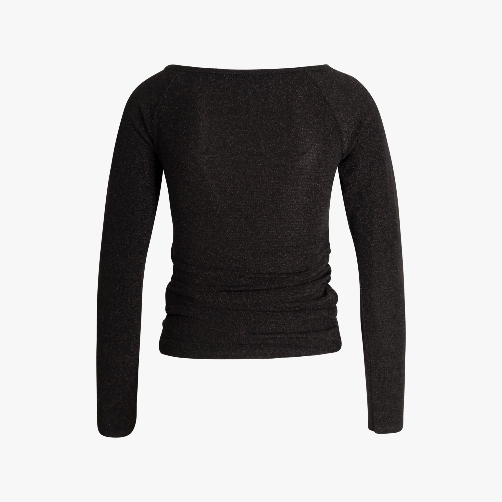 Blusenshirt Raffung Lurex | schwarz