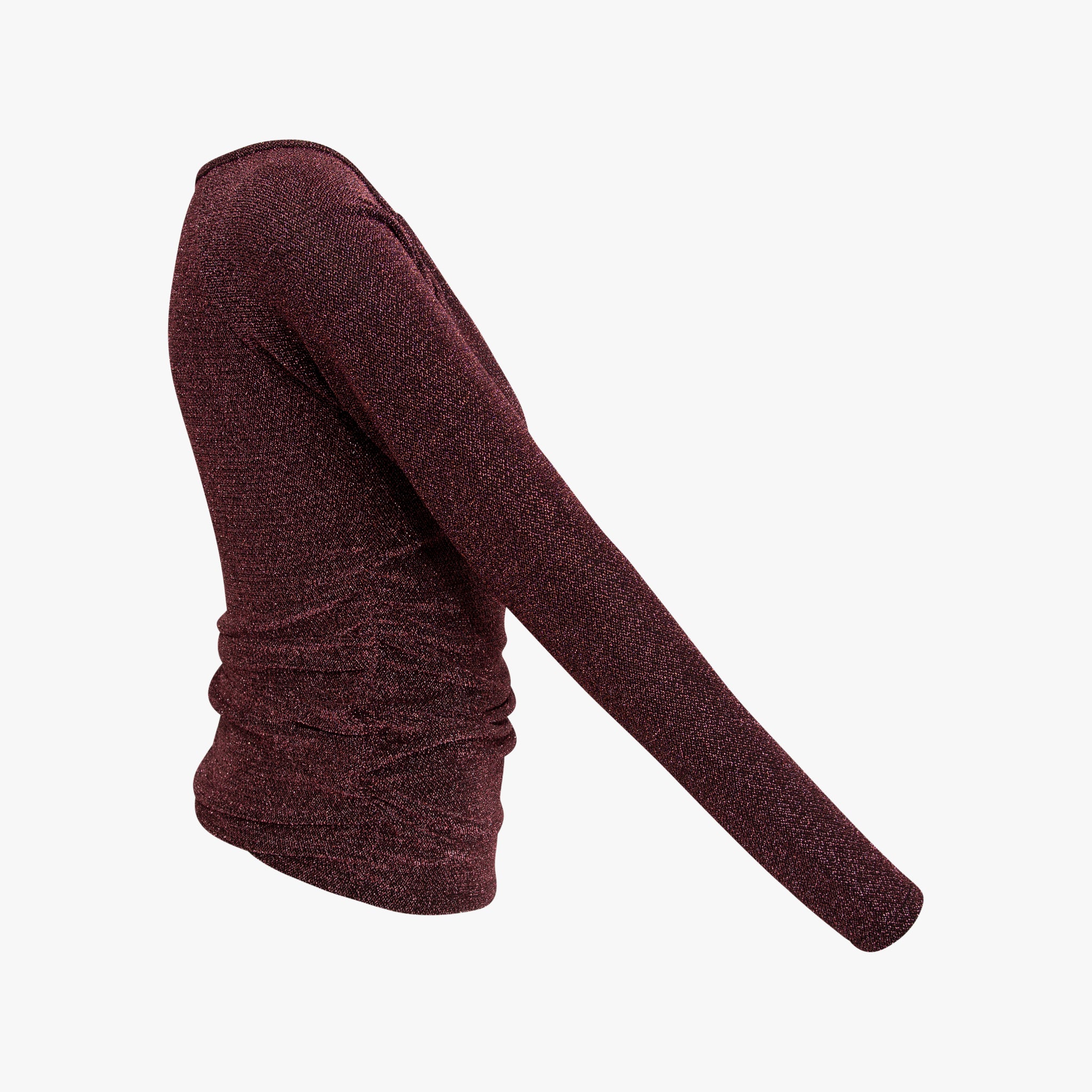 Blusenshirt Raffung Lurex | bordeaux