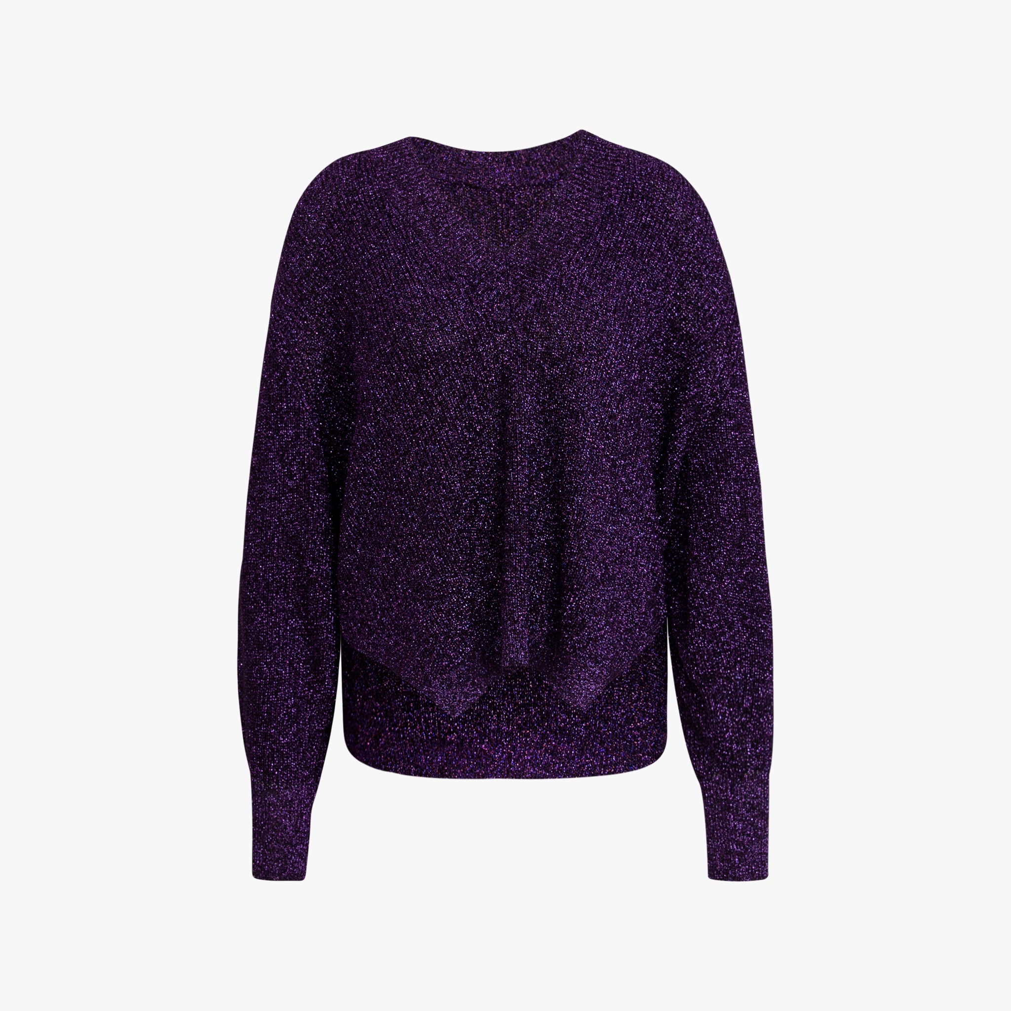 V-Pullover Lurex | violett