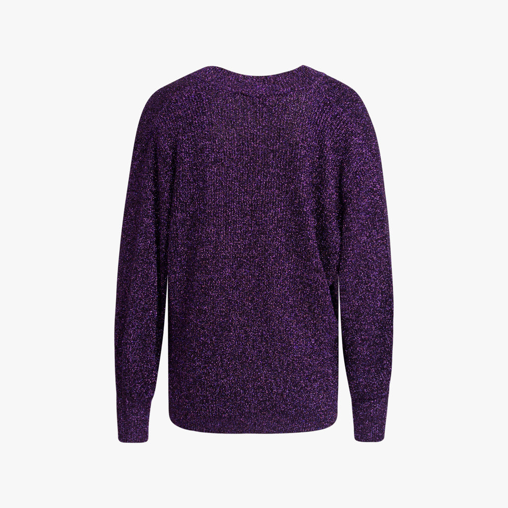 V-Pullover Lurex | violett