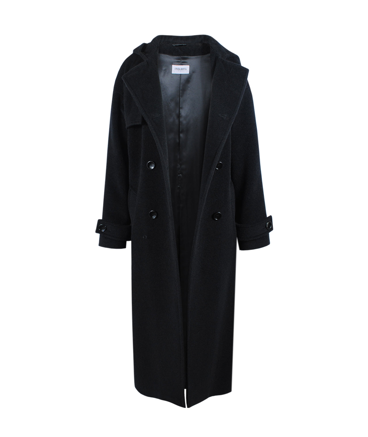 Cinzia Rocca Mantel Oversize Schwarz Cinzia Rocca Kapuzenmantel Lang