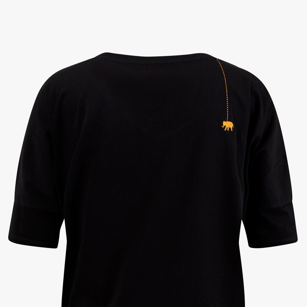 3/4 V-Boxyshirt | schwarz