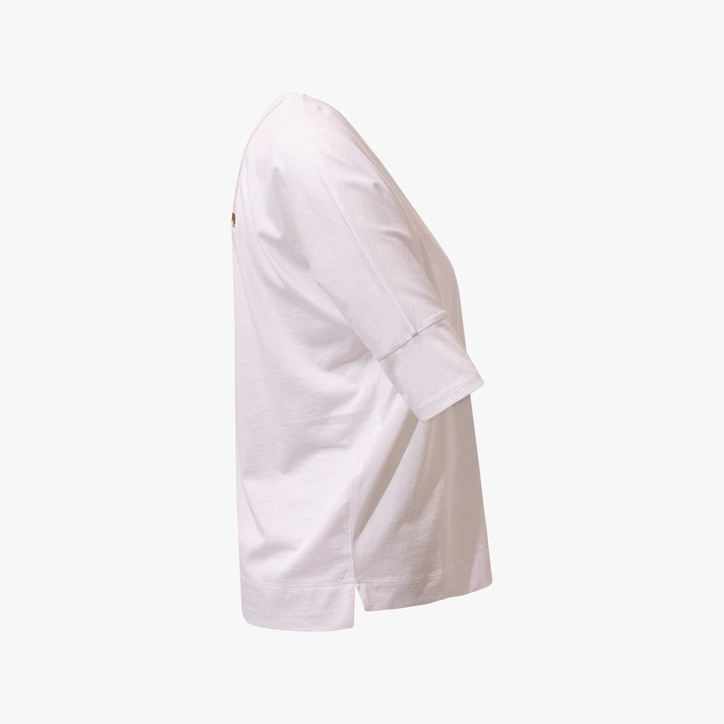 3/4 V-Boxyshirt | weiß