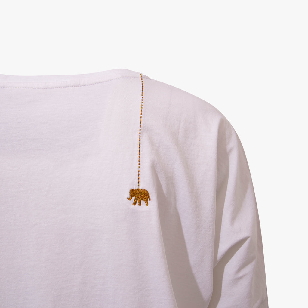 3/4 V-Boxyshirt | weiß