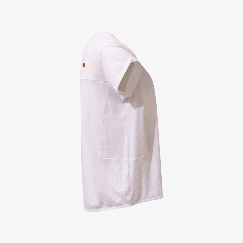 1/2 RH-Shirt Kellerfalte | weiß