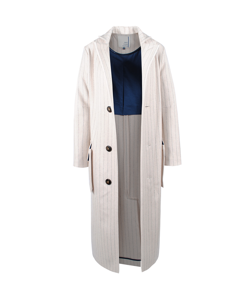 Langmantel Streifen | beige