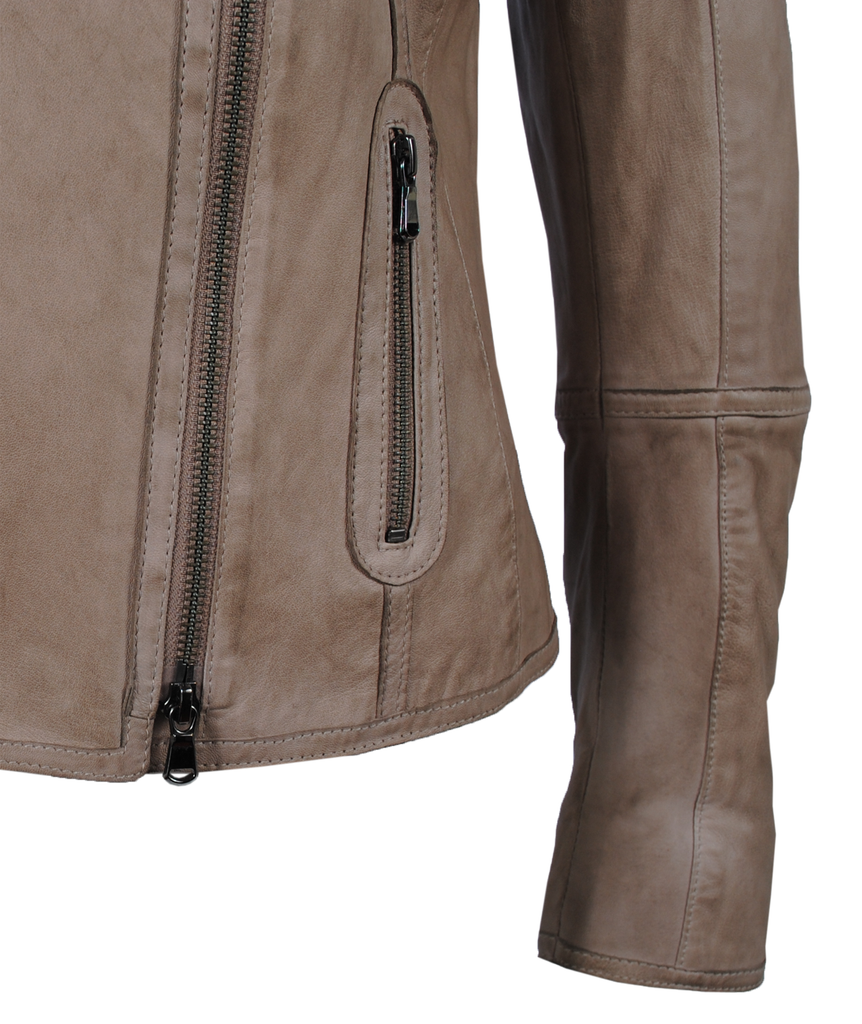Lederjacke Tabby | hellbraun