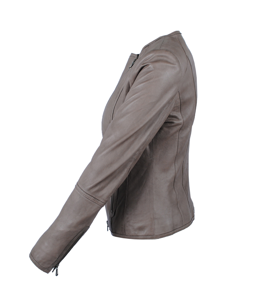 Lederjacke Tabby | taupe