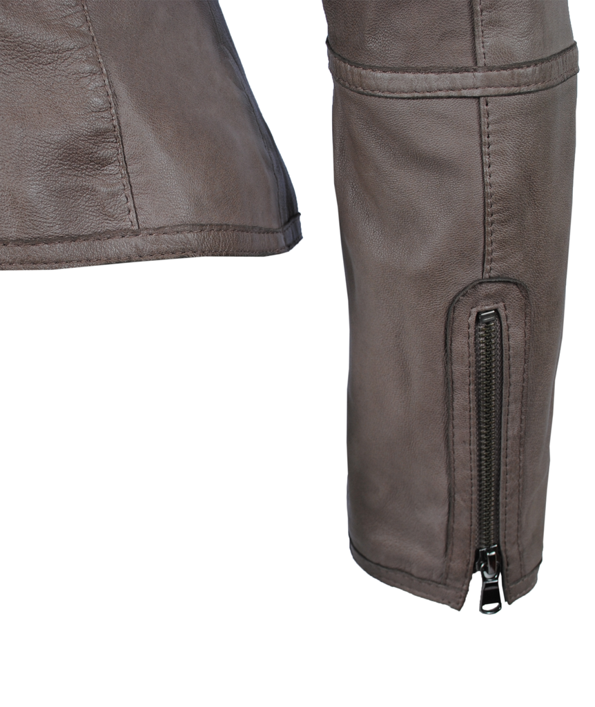 Lederjacke Tabby | taupe