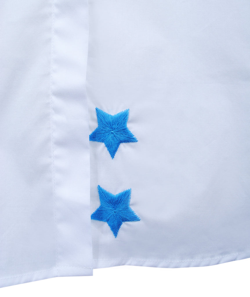 Longbluse Fancy Star | hellblau