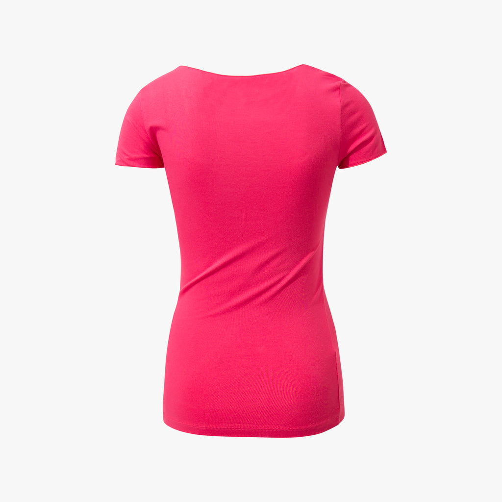 1/2 V-Shirt gekettelt | lila-pink