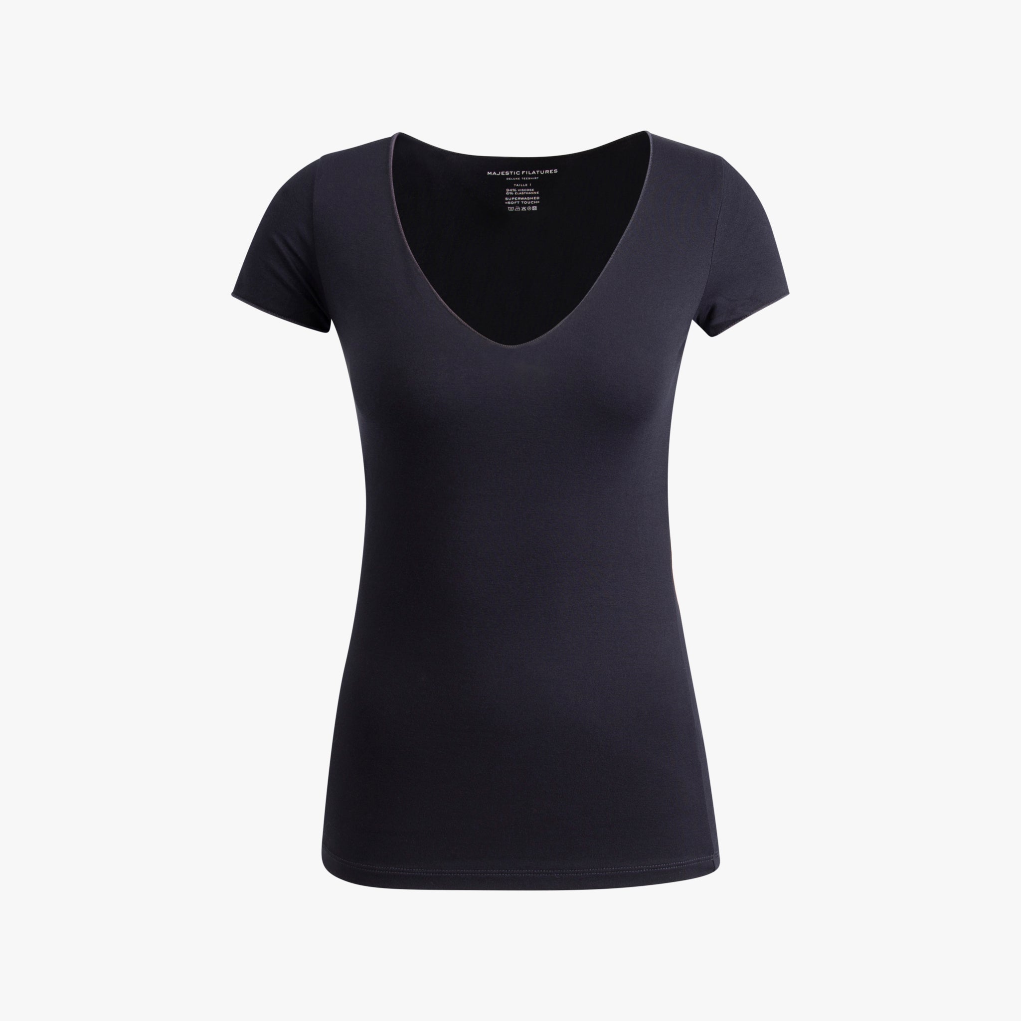 1/2 V-Shirt gekettelt | marine