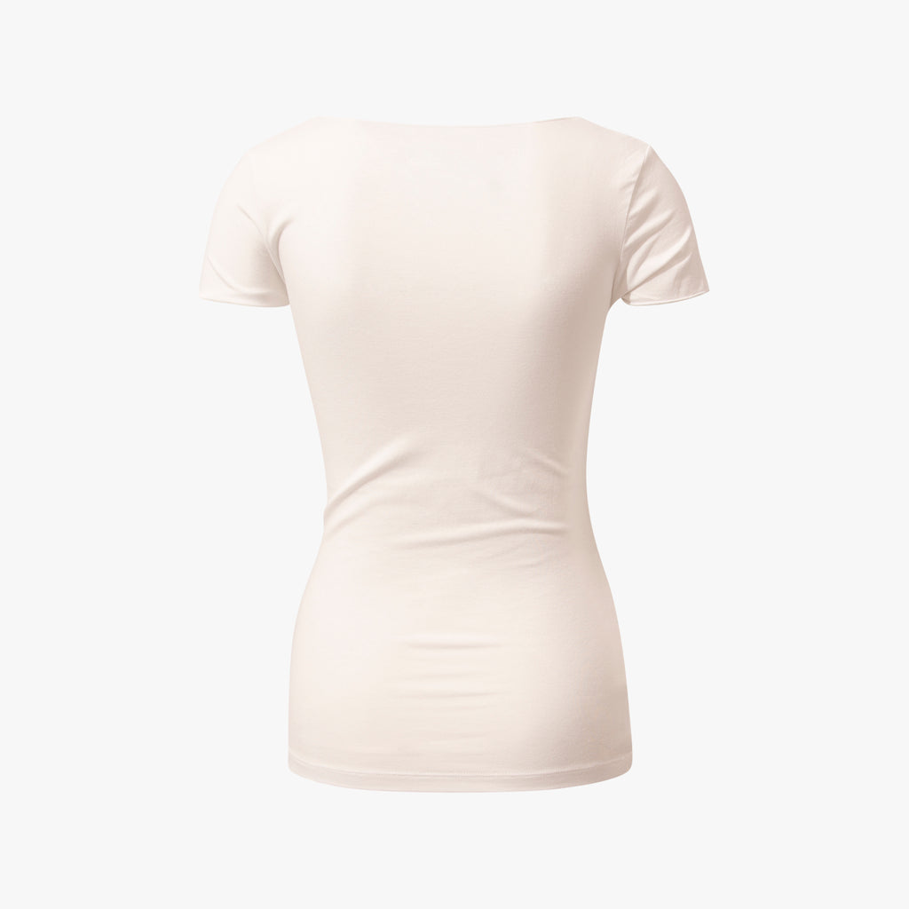 1/2 V-Shirt gekettelt | weiß