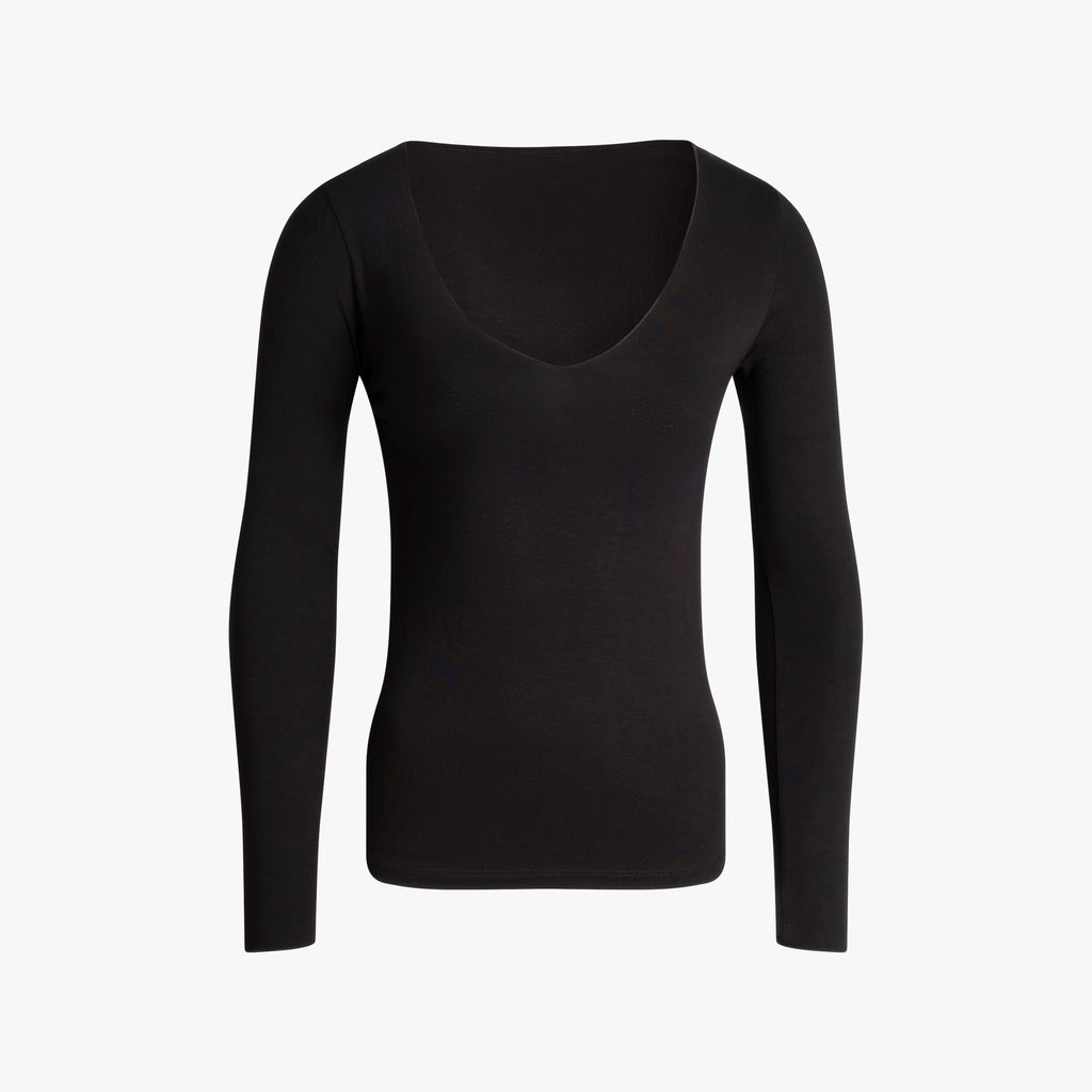 1/1 V-Shirt uni | schwarz