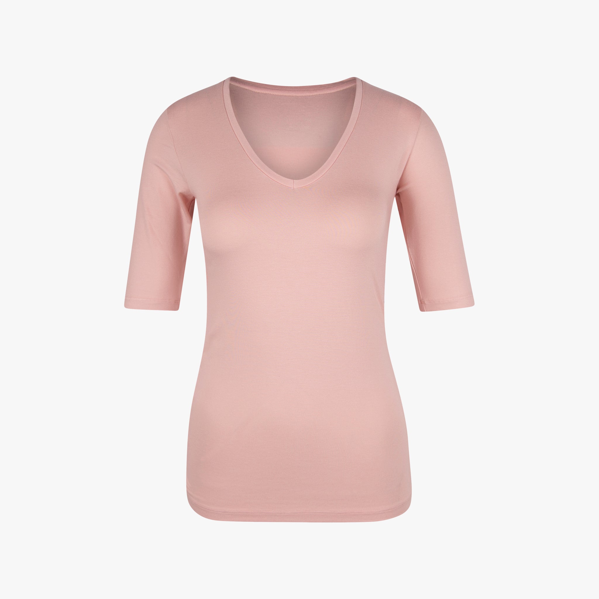 Majestick V-Shirt uni | rosa