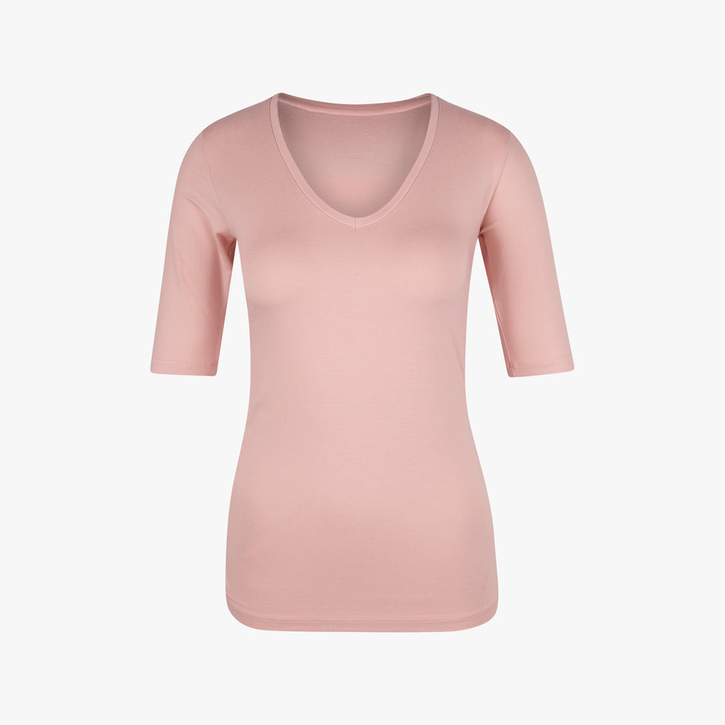 Majestick V-Shirt uni | rosa