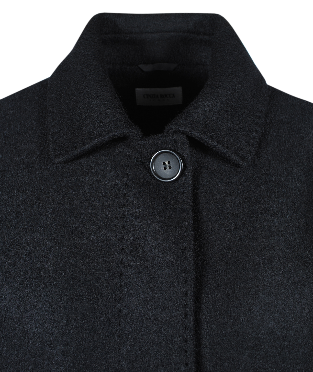 Mantel gekochte Wolle | schwarz