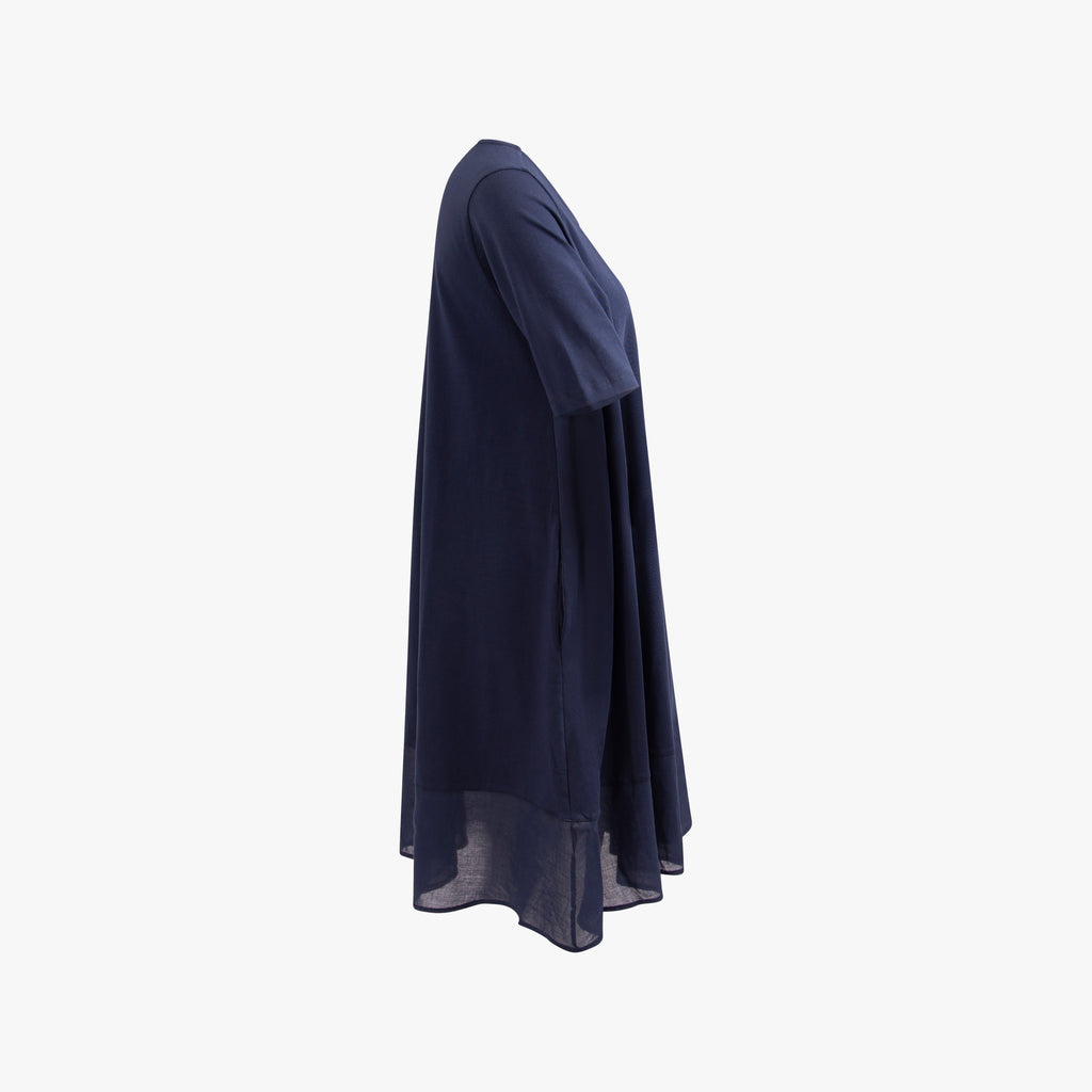 Jerseykleid ausgestellt | dunkelblau