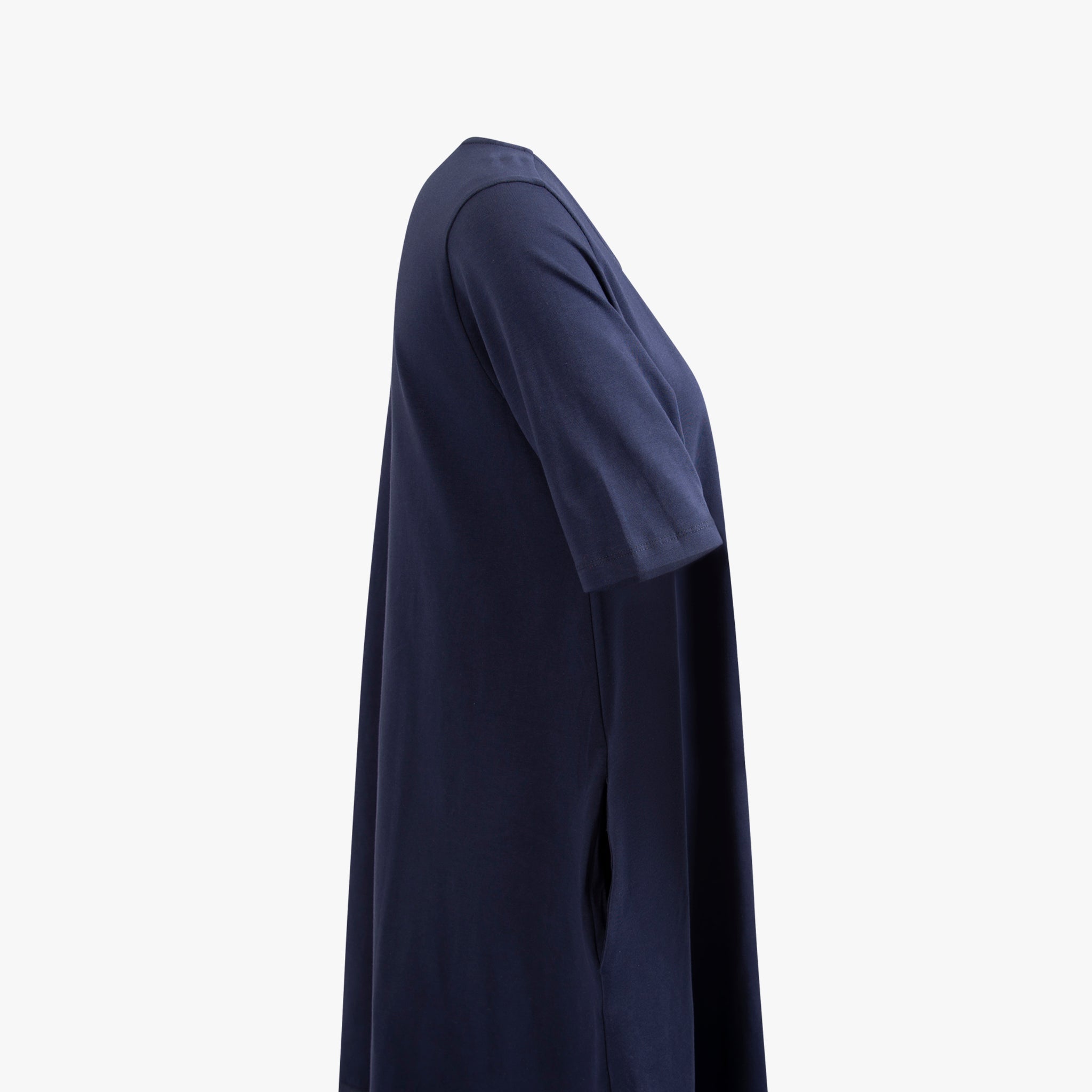 Jerseykleid ausgestellt | dunkelblau