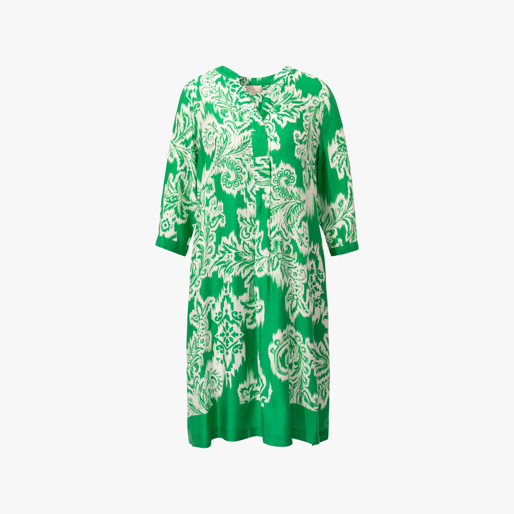 Kleid Print kurz | grün-weiß