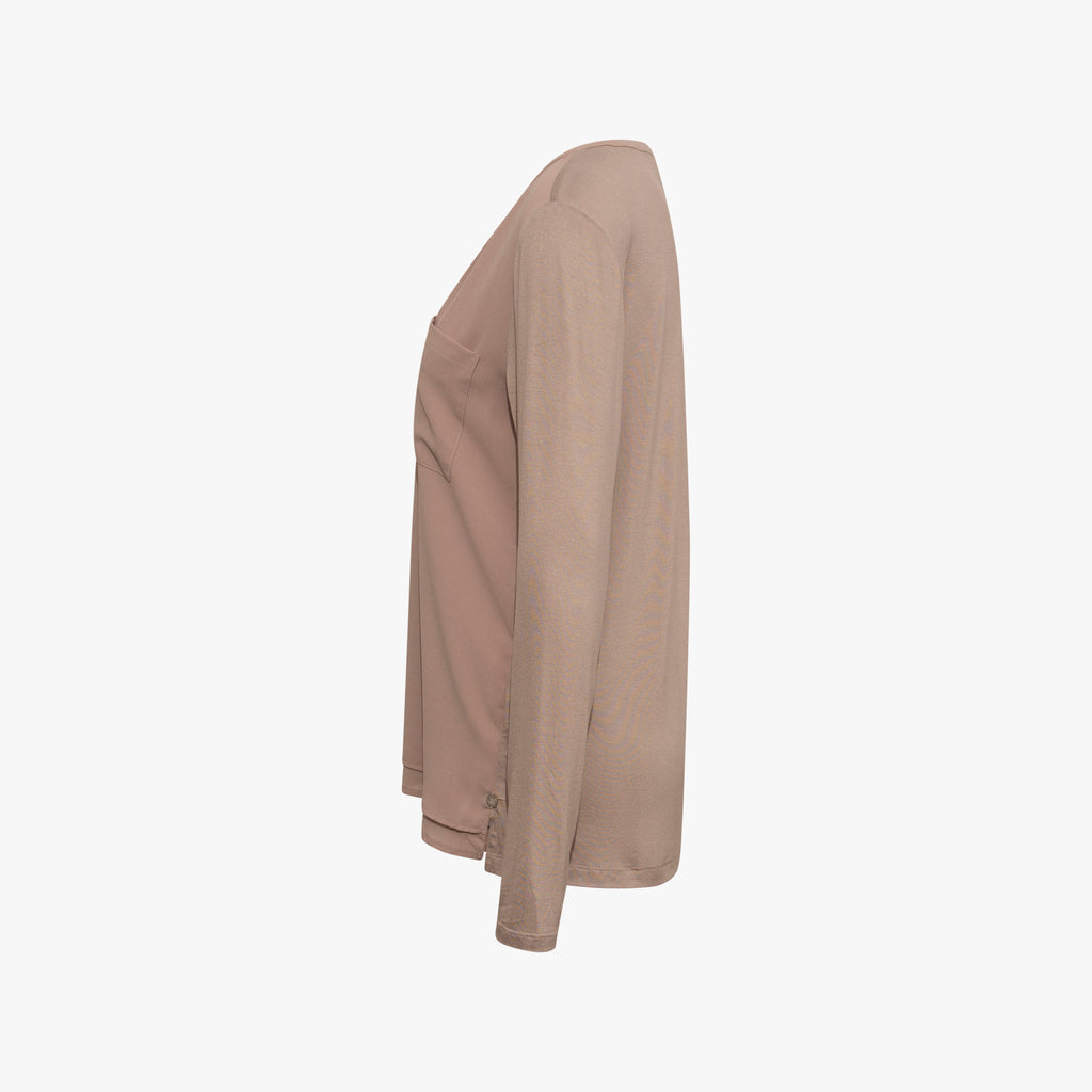 Blusenshirt Basic | taupe