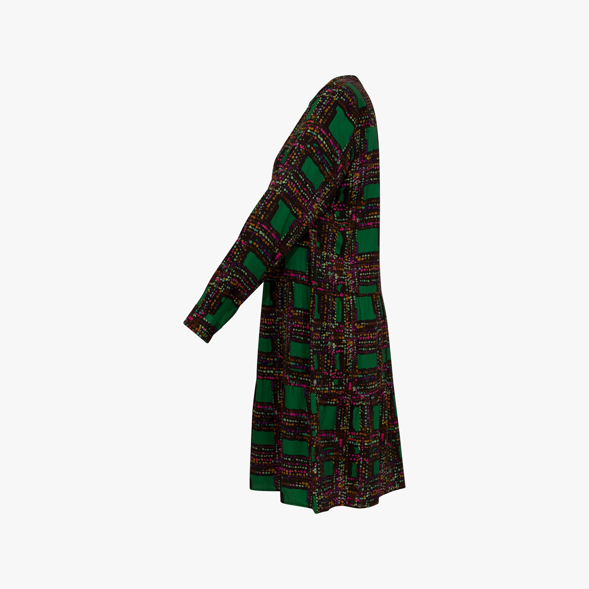 Kleid Gitterprint | flaschengrün