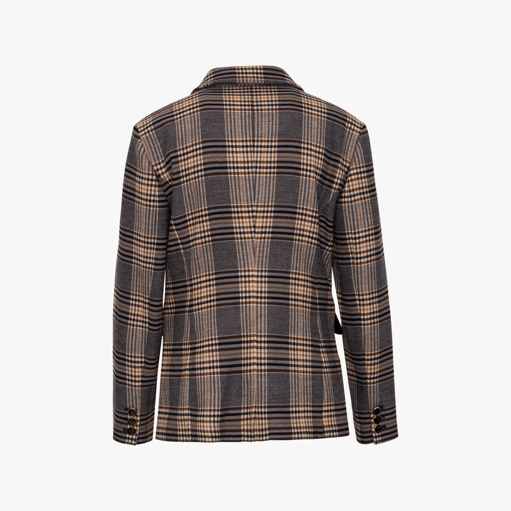 Blazer Soft Brush | blau-braun-weiß