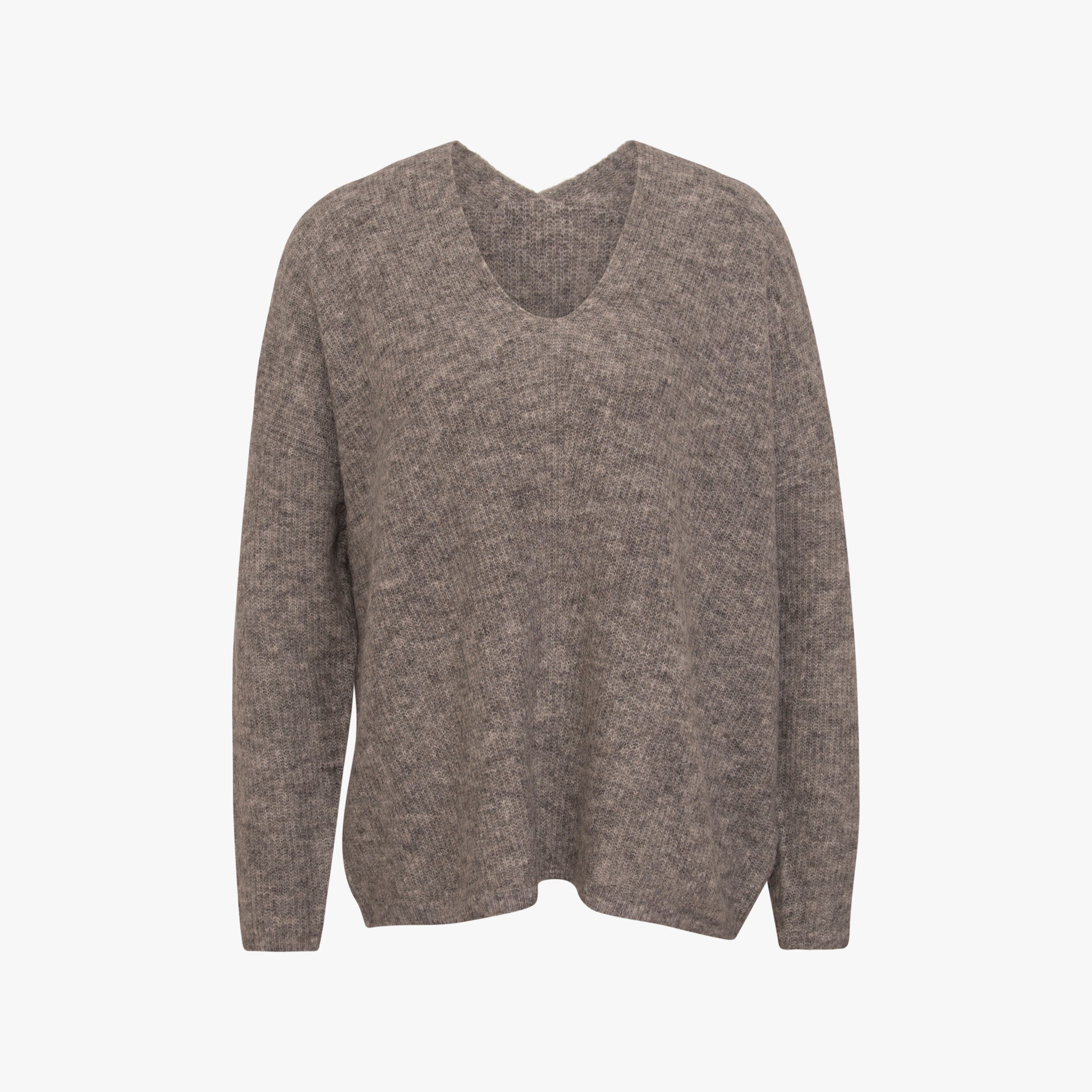 V-Pulli oversized | hellgrau