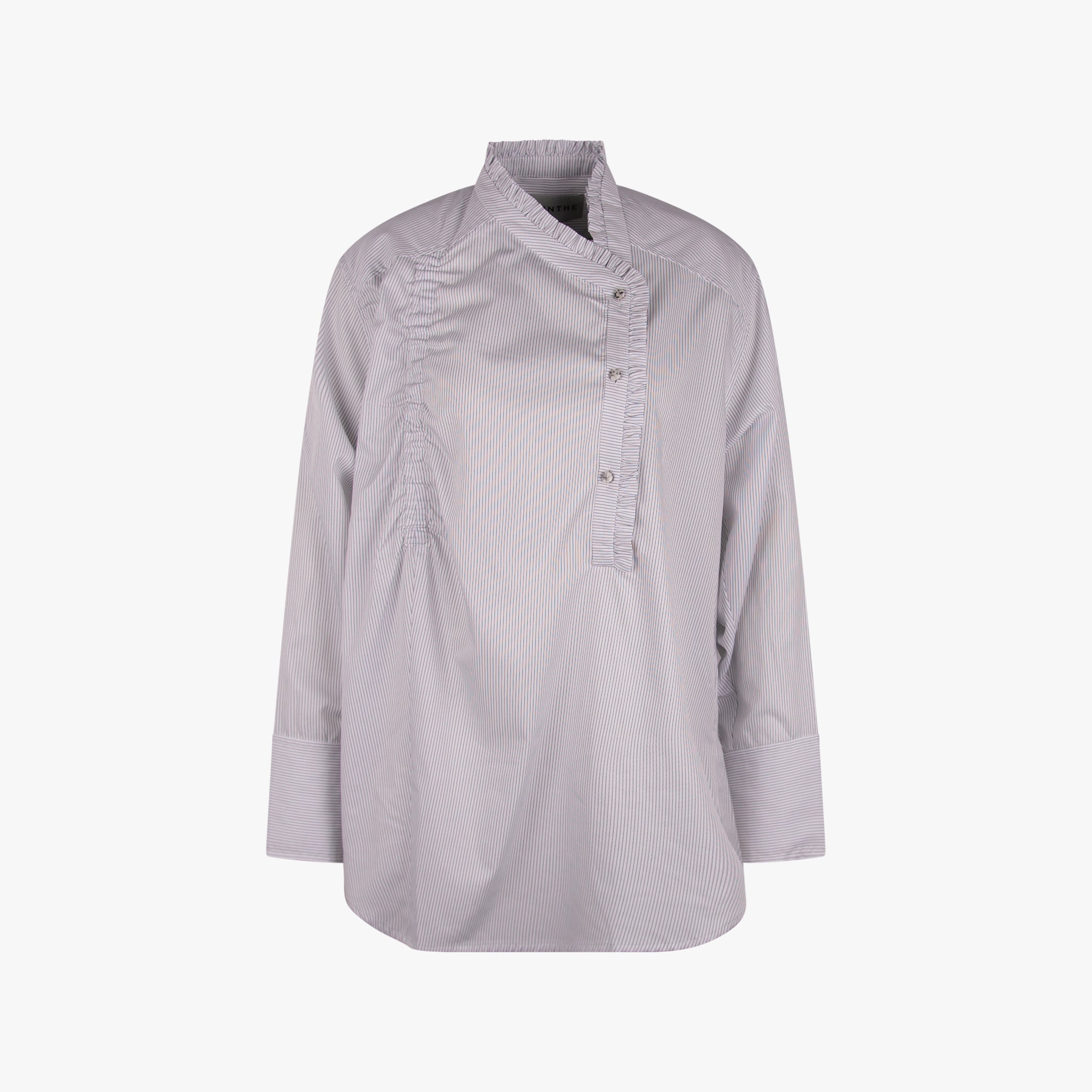 Bluse Finestripe | weiß-grau