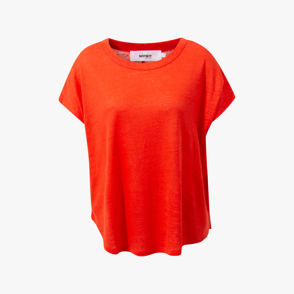RH-Leinenshirt weit | koralle