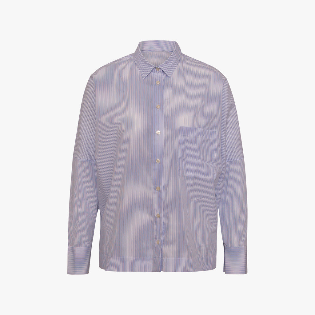 Bluse Stripes Oversized | weiß-blau
