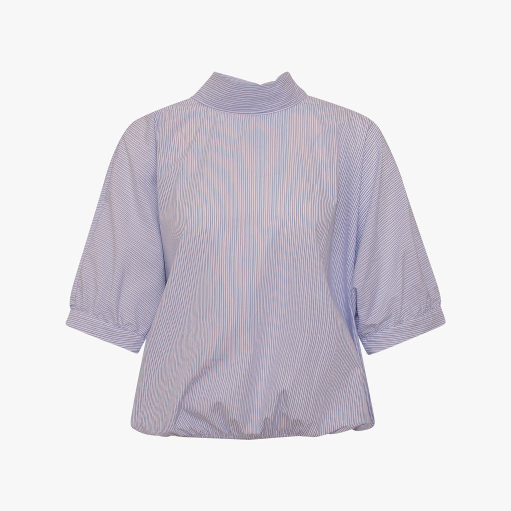 Blusenshirt Schluppe | weiß-blau