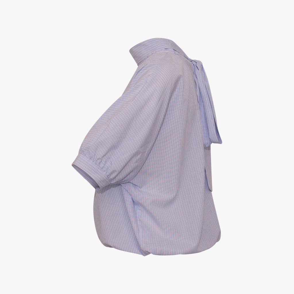 Blusenshirt Schluppe | weiß-blau