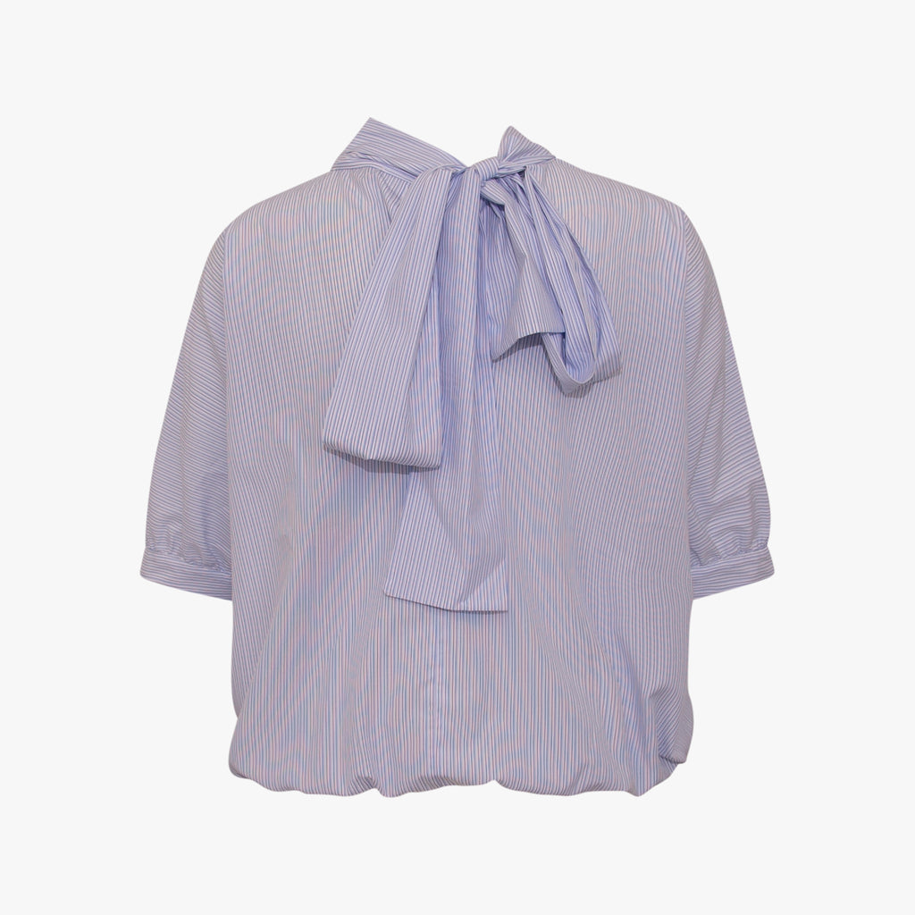 Blusenshirt Schluppe | weiß-blau