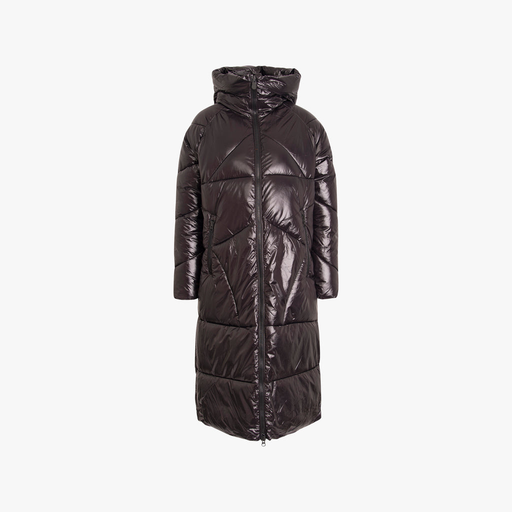 Mantel Kapuzen Shiny | schwarz