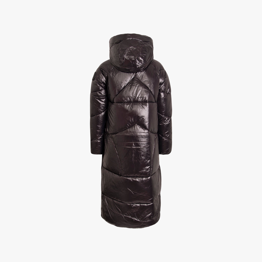 Mantel Kapuzen Shiny | schwarz