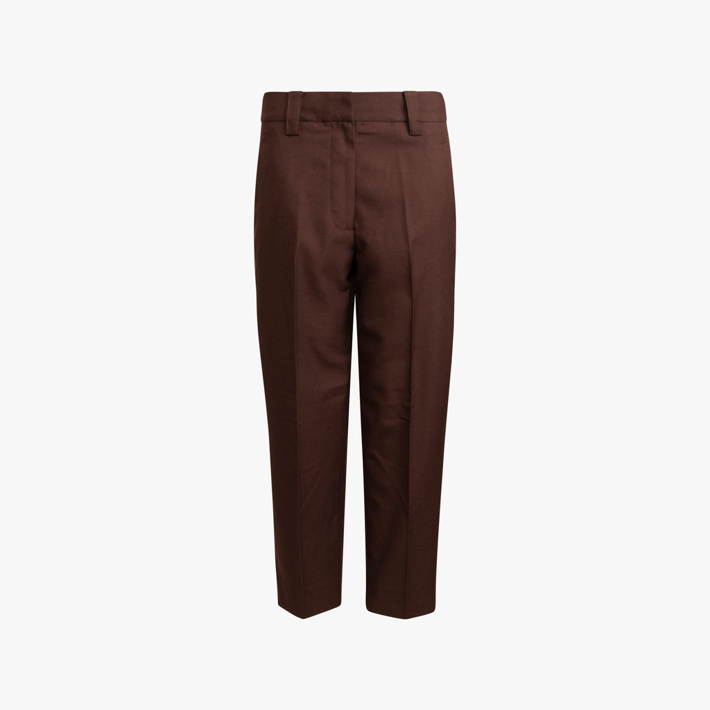 Stoffhose cropped | dunkelbraun