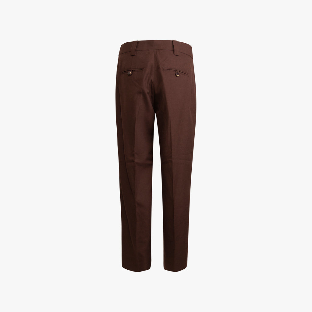 Stoffhose cropped | dunkelbraun