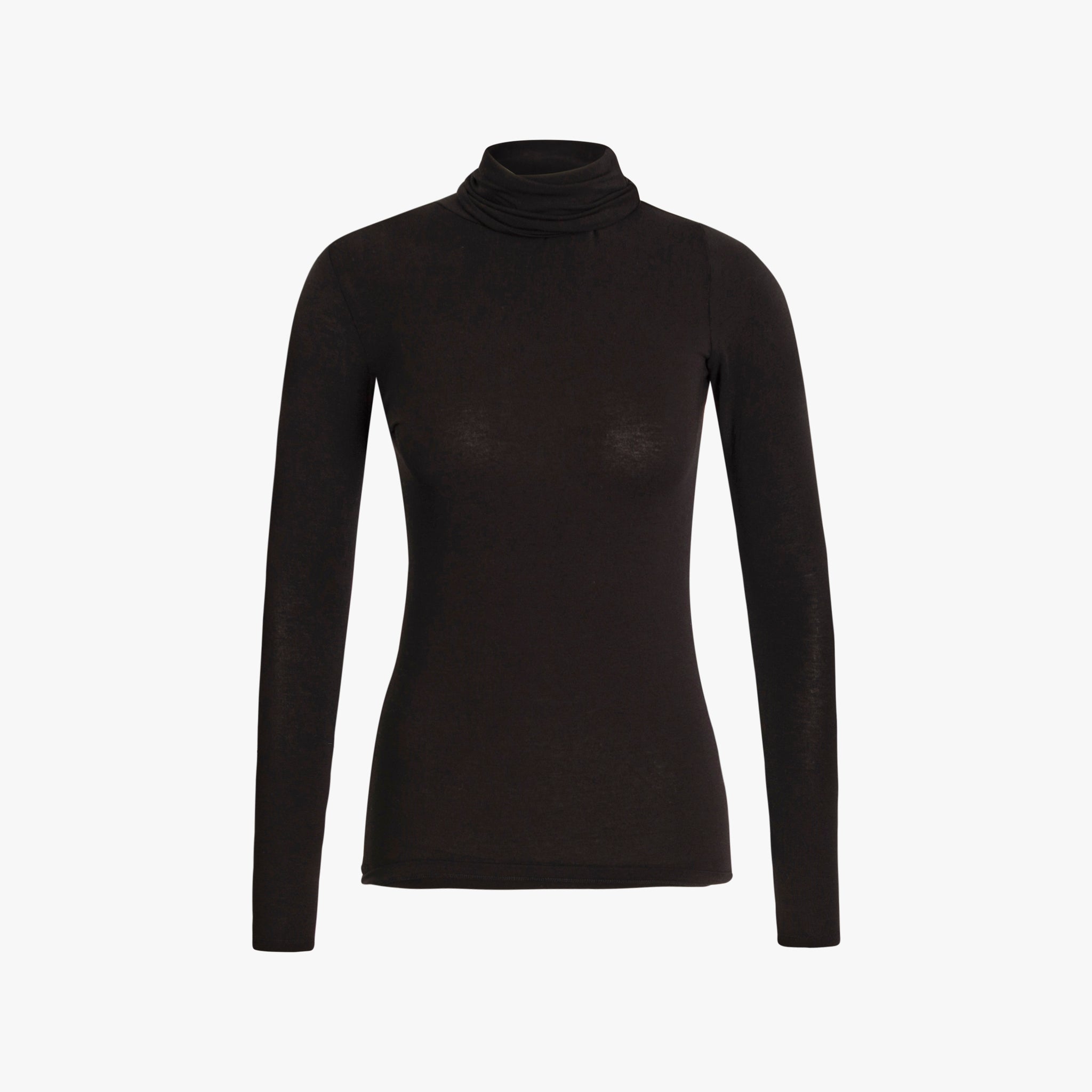 Rolli-Shirt Merino/Tencel | schwarz