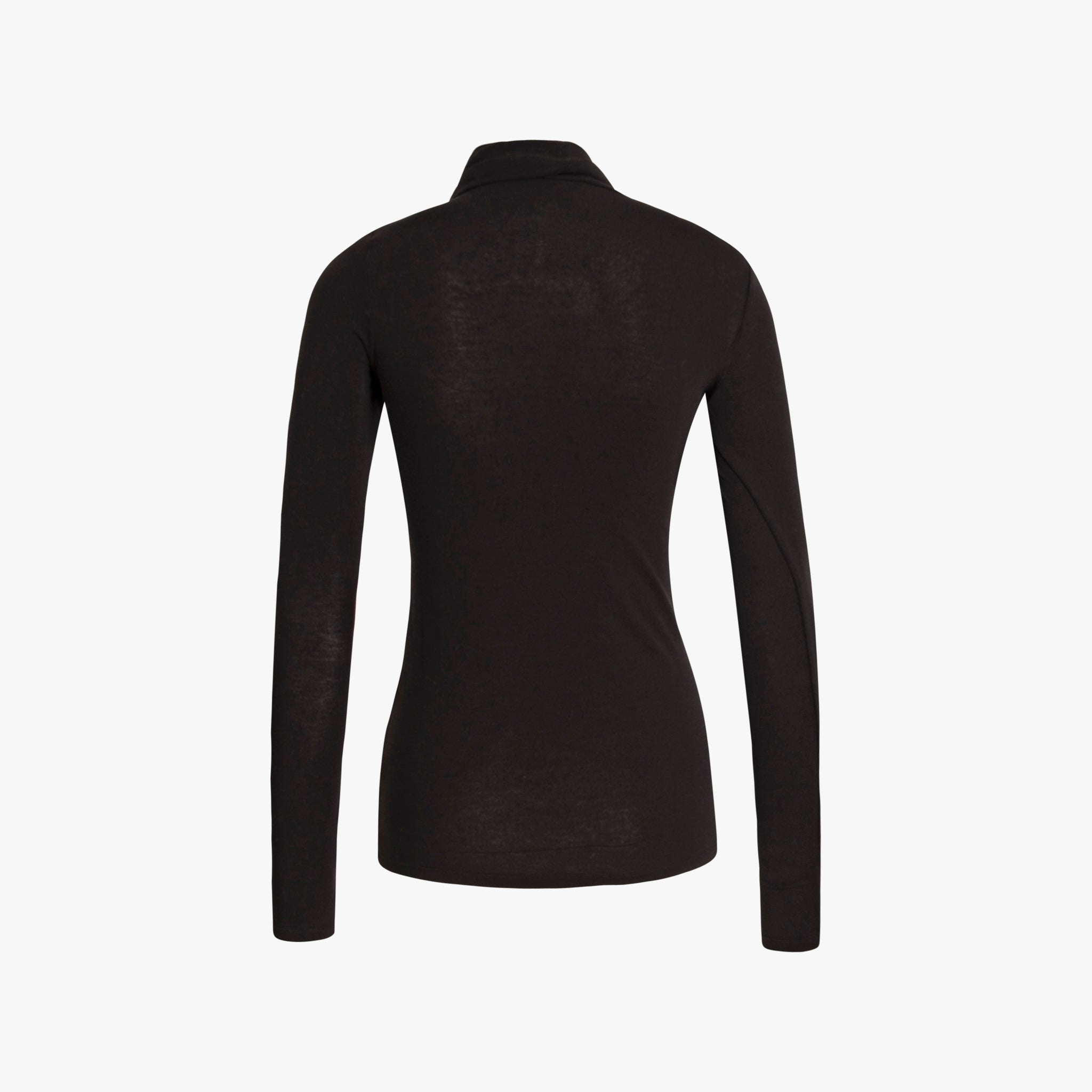 Rolli-Shirt Merino/Tencel | schwarz