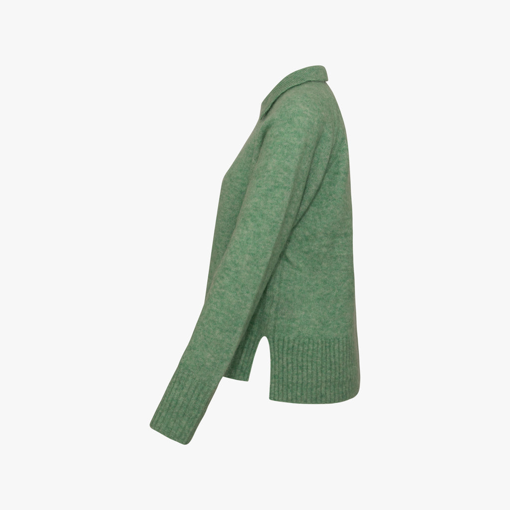 Pullover mit Kragen | hellgrün