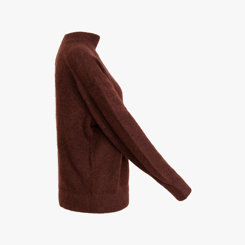 RH-Pulli T-Neck | dunkelbraun