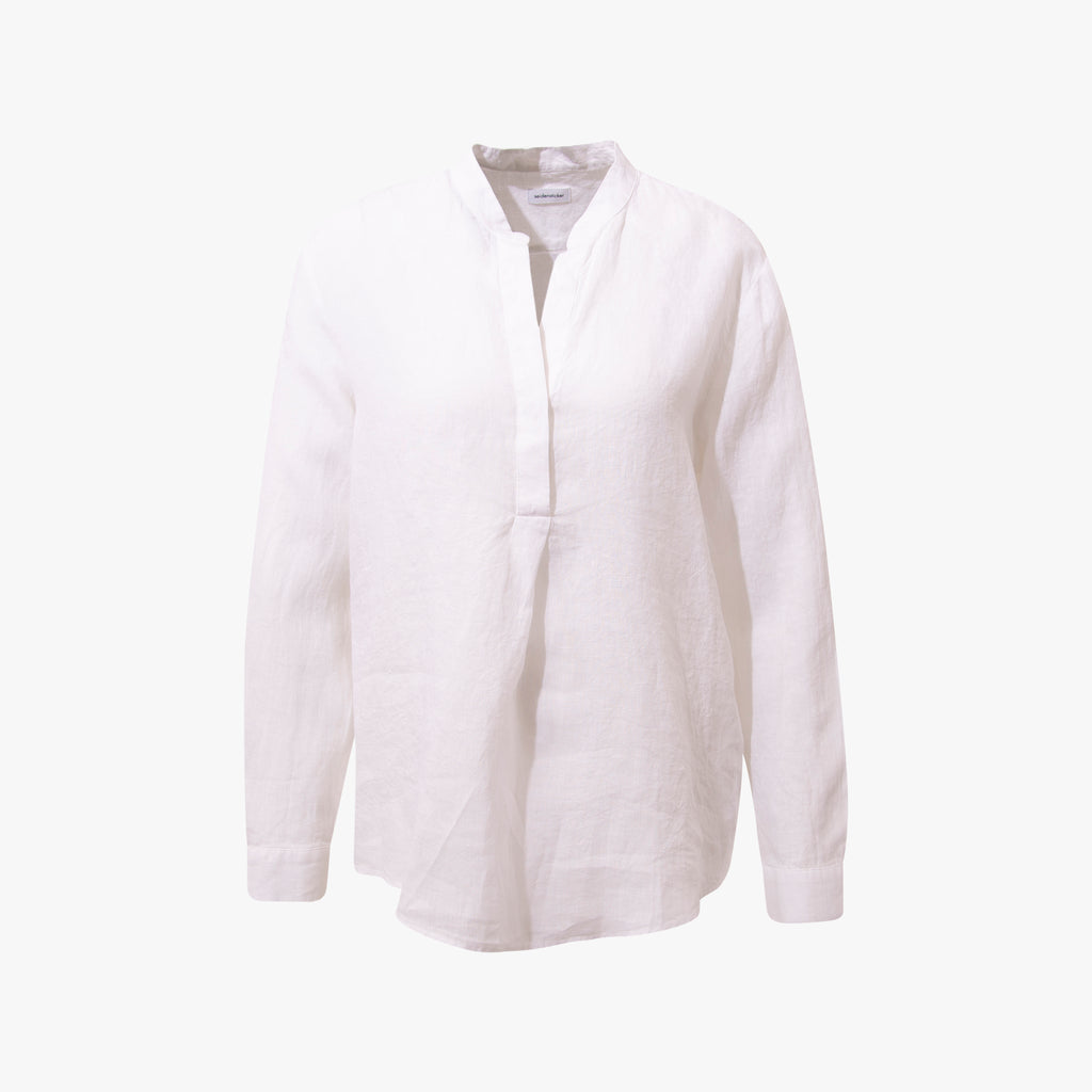 1/1 Bluse Leinen | weiß