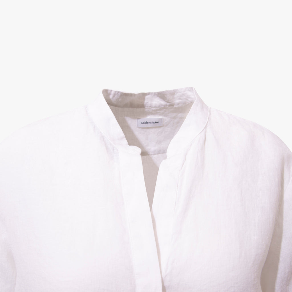 1/1 Bluse Leinen | weiß