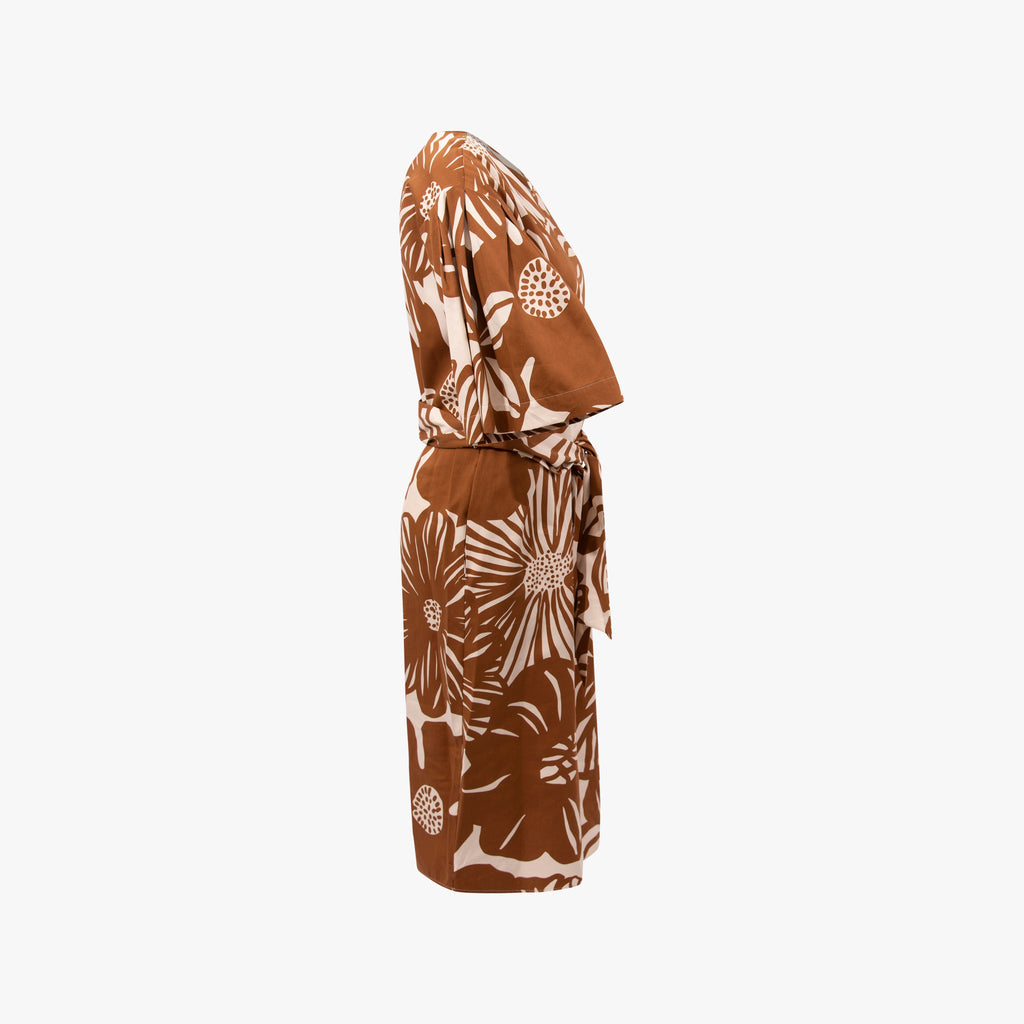 Kleid Flowerprint | braun