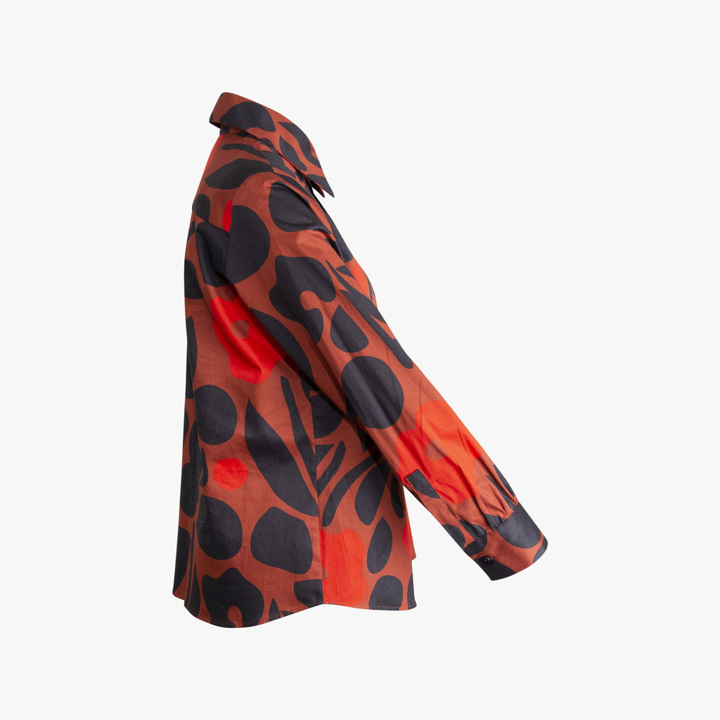 Bluse Fashion Print | rotbraun