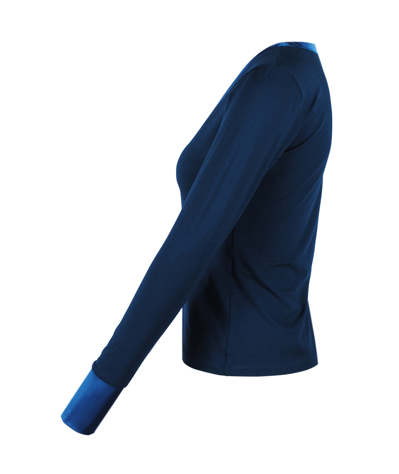 Shirt Satinbesatz Doris | blau
