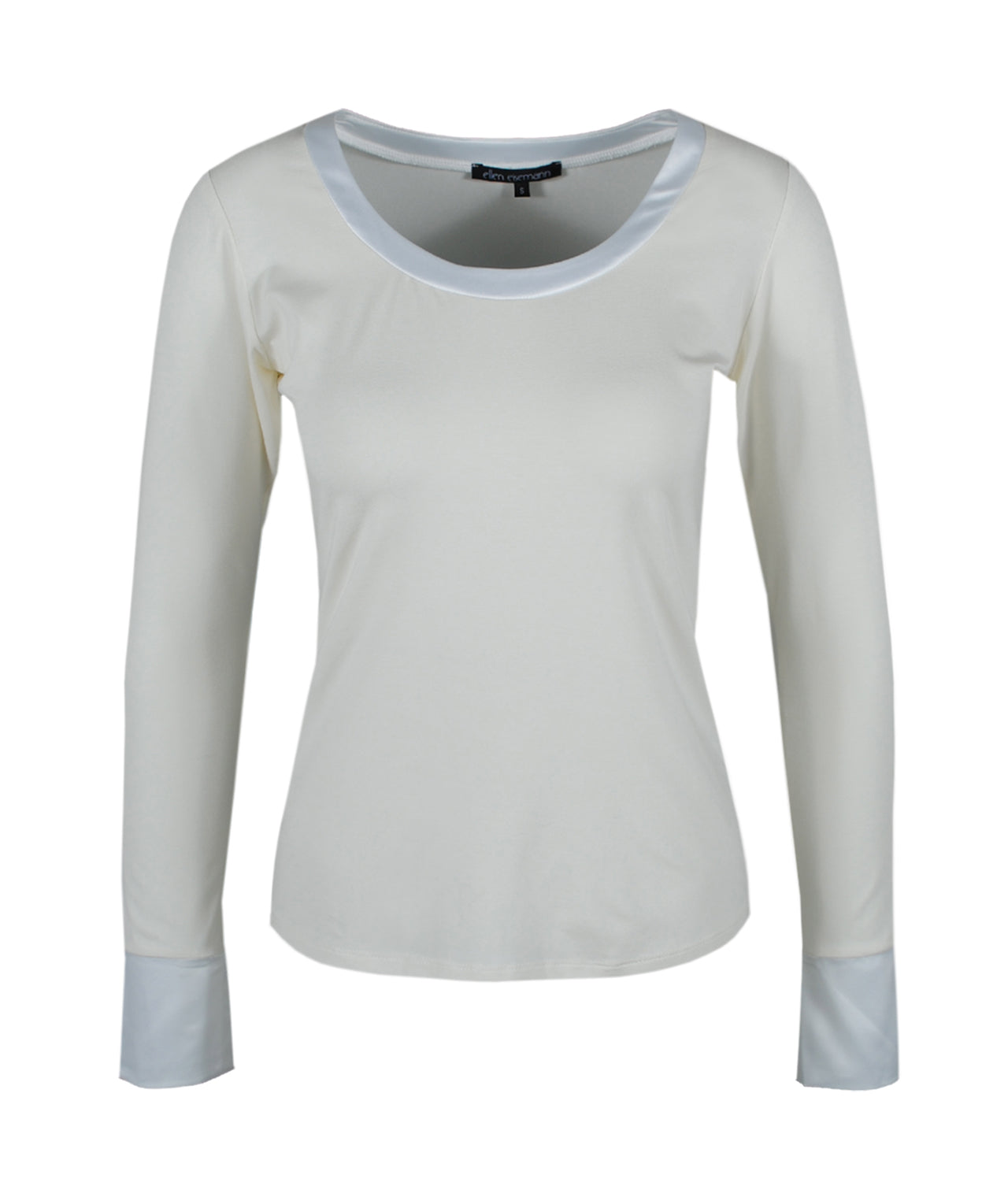 Shirt Satinbesatz Doris | offwhite